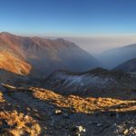 Mountain panorama from peak Volovec in West Tatras