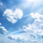 Heart in a blue unflawed sky in the form of clouds