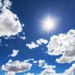 White clouds and blue